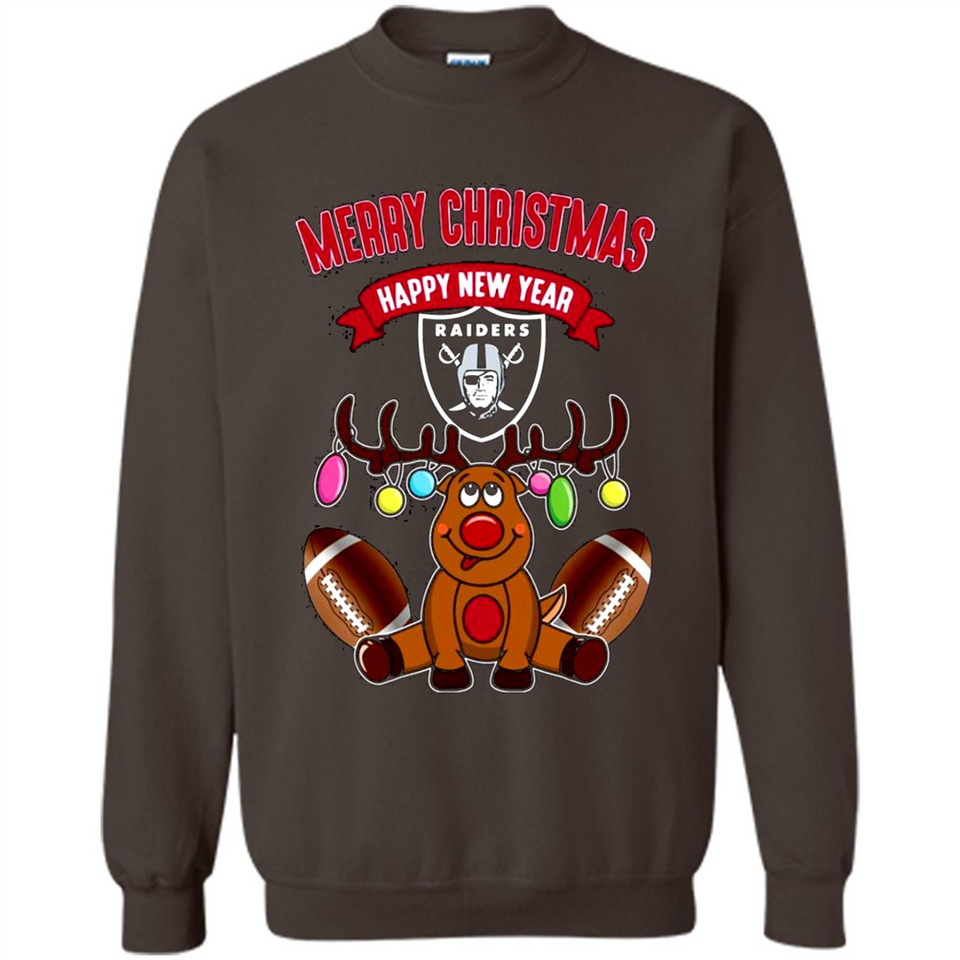 Oakland Raiders NFL Reindeer Funny Merry Christmas And Happy New Year