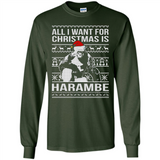 All I Want For Christmas Is Harambe Christmas - Long Sleeve T-Shirt