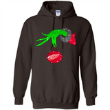 GRINCH HAND HOLDING DETROIT RED WINGS GLITTER CHRISTMAS PINGPONG