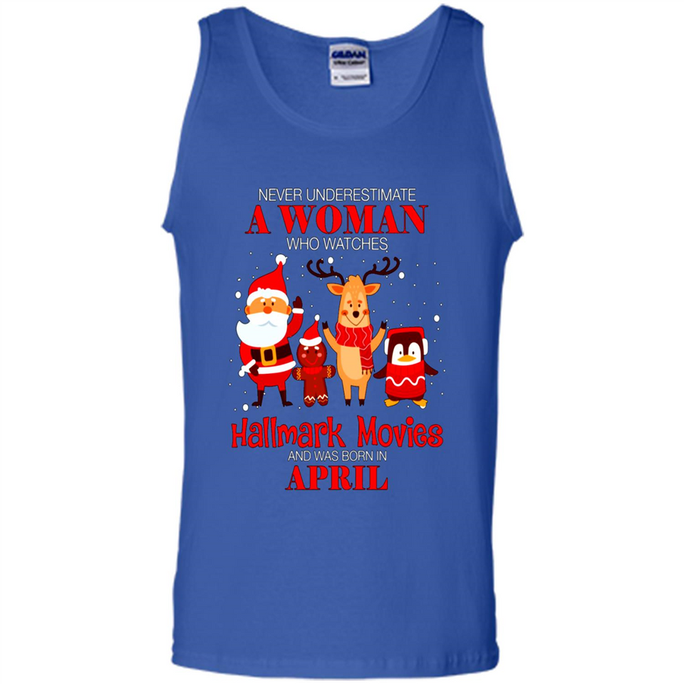 Never Underestimate An April Woman Watches Hallmark Movies Sweatshirt PINGPONG