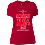 Reasons to be a Houston Rockets Fan Complete List on Back - Ladies' Boyfriend T-Shirt