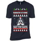 Namastay at home and wait for Santa Christmas - Premium Short Sleeve T-Shirt