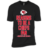 Reasons to be a Kansas City Chiefs Fan Complete List on Back - Premium Short Sleeve T-Shirt