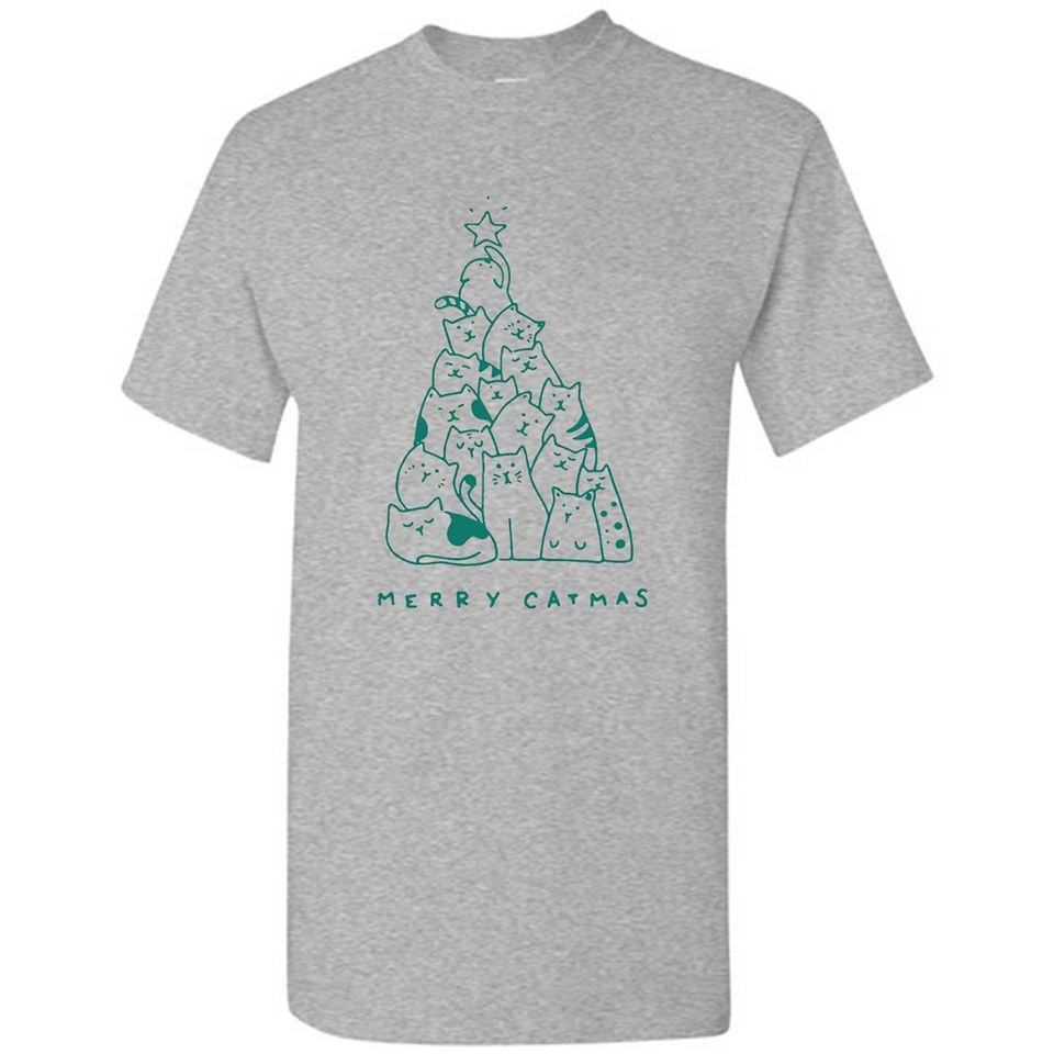 Merry Catmas Funny Cat Christmas Tree Sweatshirt - Shirt