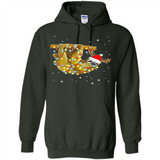 Christmas Lights Sloth Wearing Santa Hat Funny Xmas - Hoodie