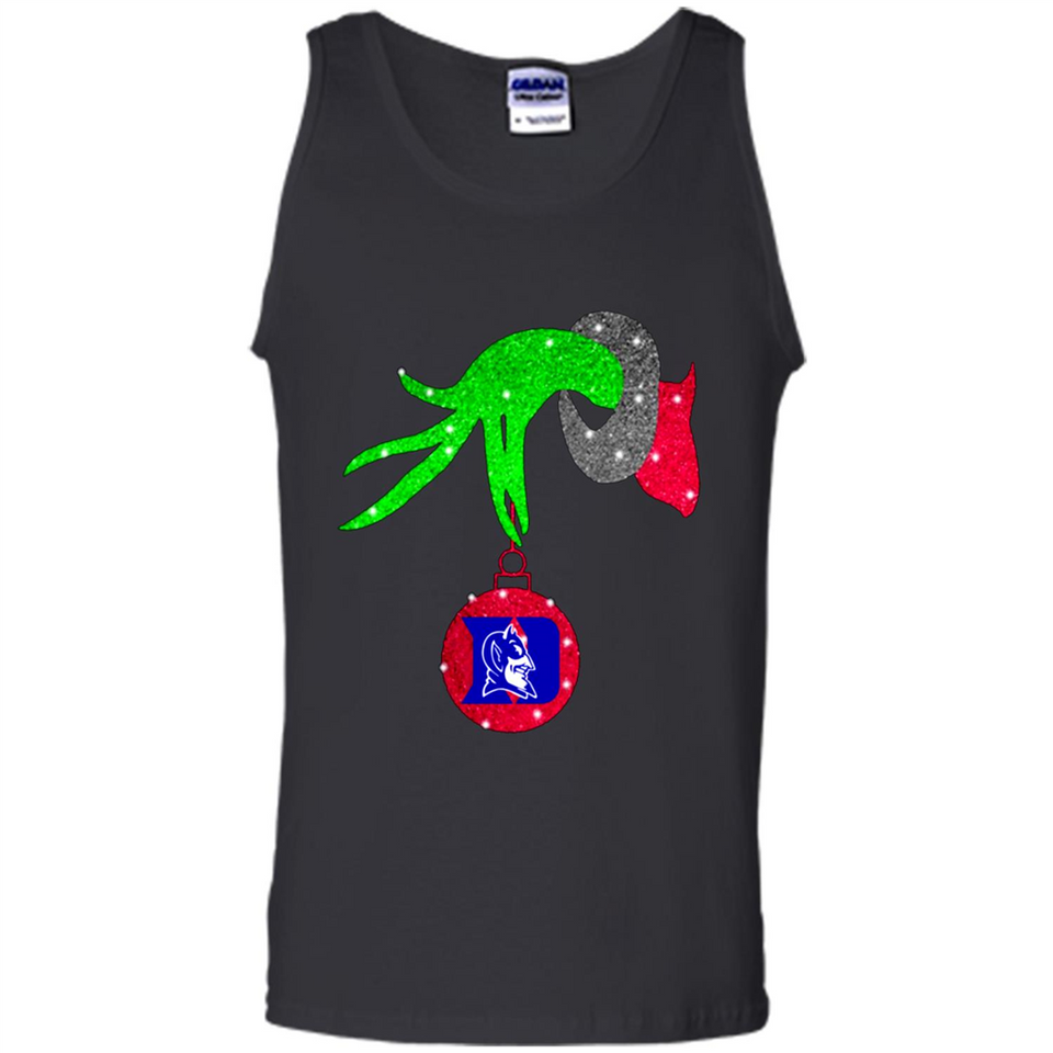 GRINCH HAND HOLDING DUKE BLUE DEVILS GLITTER CHRISTMAS PINGPONG