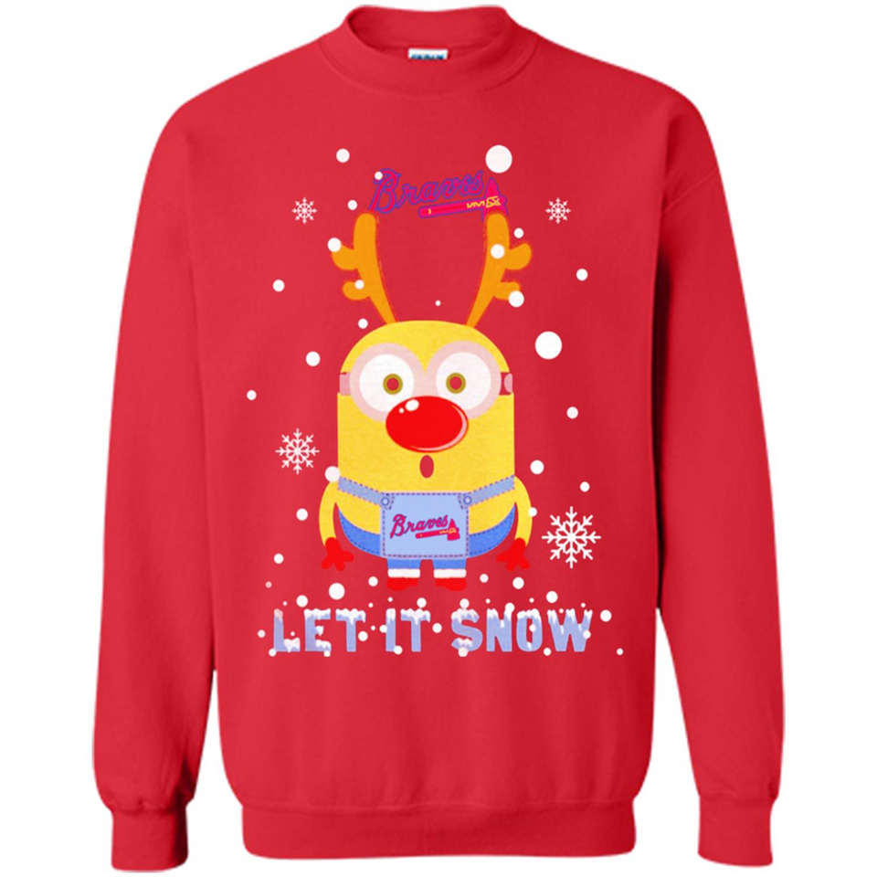 Minion Atlanta Braves Ugly Christmas Sweater Let it Snow - Sweatshirt