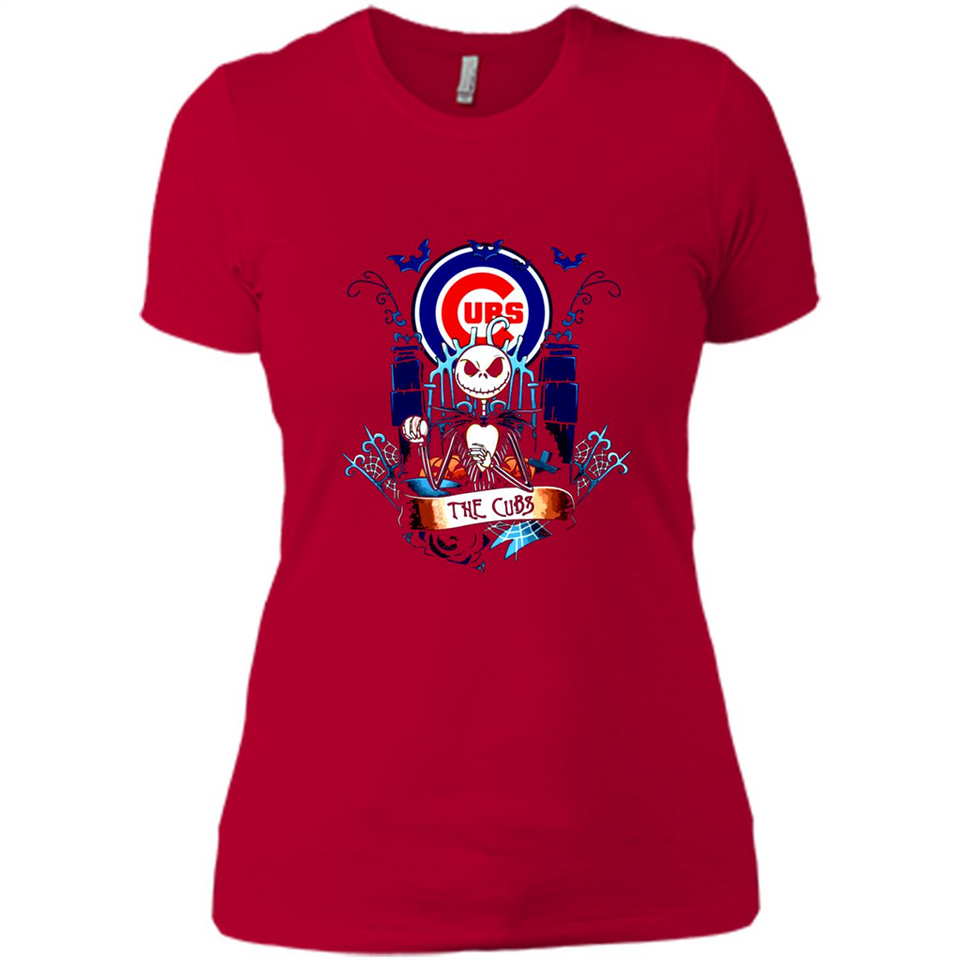 Chicago Cubs Halloween The Nightmare Before Christmas - Ladies' Boyfriend T-Shirt