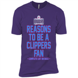 Reasons to be a LA Clippers Fan Complete List on Back - Premium Short Sleeve T-Shirt