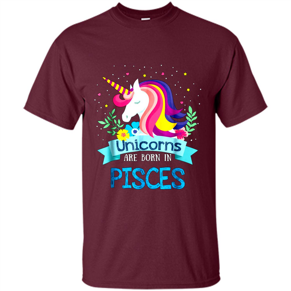 Unicorns are born in Pisces Birthday Rainbow Gift Ladies Custom