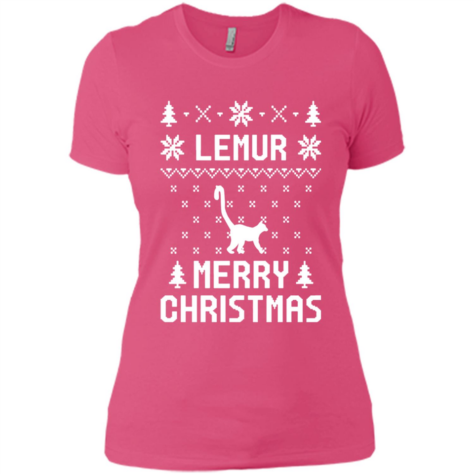 Vintage Tee For Women Men Graphic Shirts Lemur Ugly Christmas Sweater - Ladies' Boyfriend T-Shirt