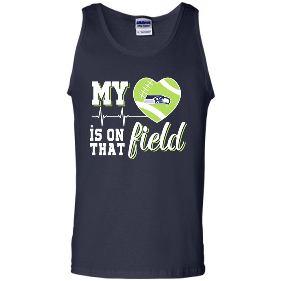 Seattle Seahawks Football My Heart is on that Field - Tank Top
