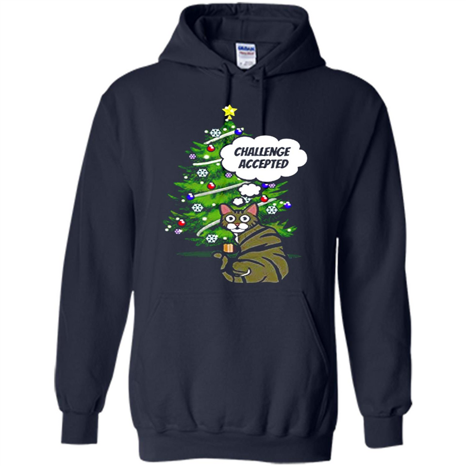 Christmas Tree Cat Long Sleeve Christmas Shirt for Cat Lover - Hoodie