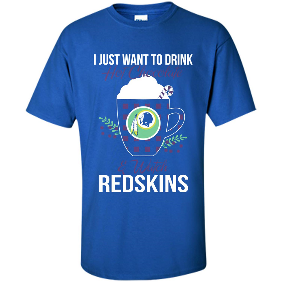 I Just Want To Drink Hot Chocolate & Watch Washington Redskins Ugly Christmas Sweater PINGPONG