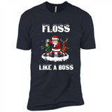Floss Like A Boss Santa Flossing Dance Funny - Premium Short Sleeve T-Shirt