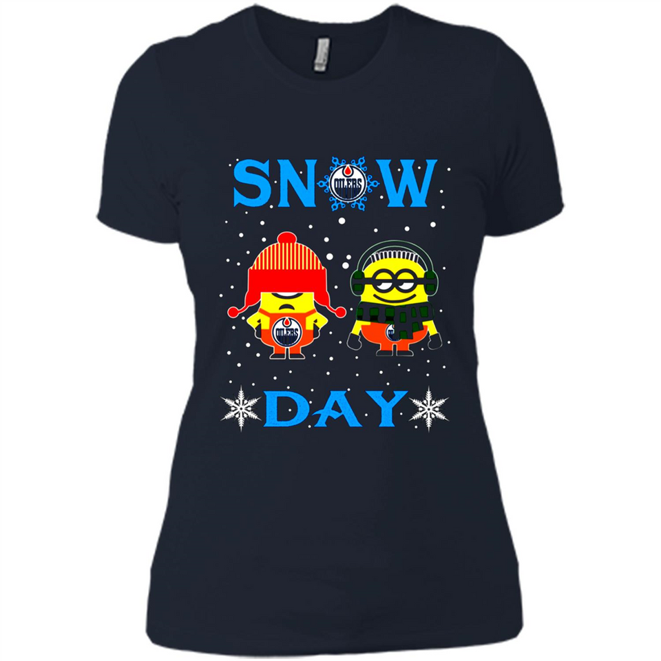 Snow Day Shirt For Edmonton Oilers Vs Minion Fans pingpong