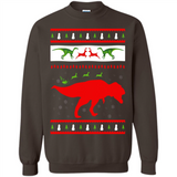 Dinosaur and Santa Clause Ugly Christmas Sweater - Sweatshirt