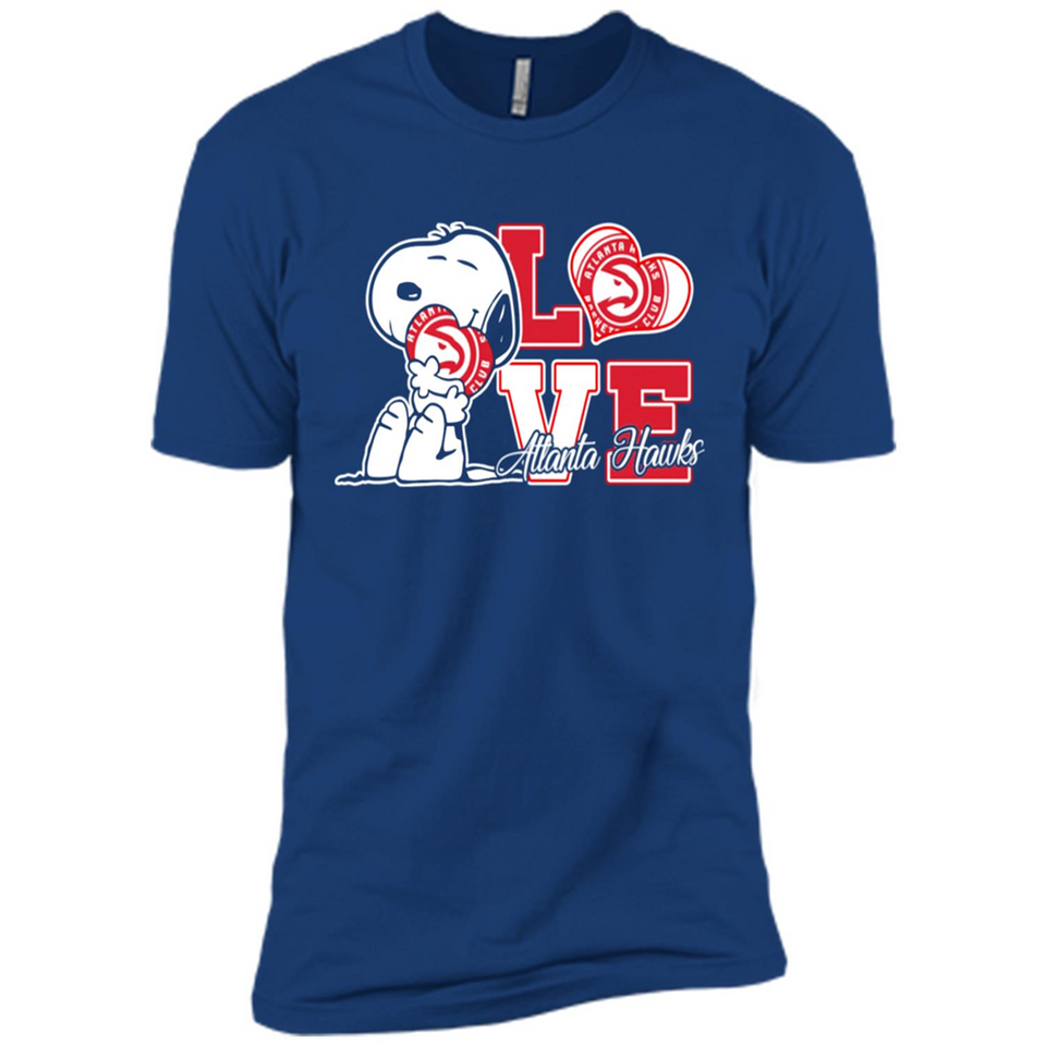 Snoopy loves NBA Atlanta Hawks - Premium Short Sleeve T-Shirt