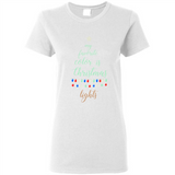 My Favorite Color is Christmas Lights Xmas Sporty T-Shirt - Ladies Short-Sleeve