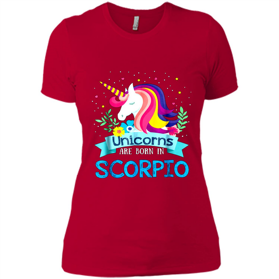 Unicorns are born in Scorpio Birthday Rainbow Gift Ladies Custom