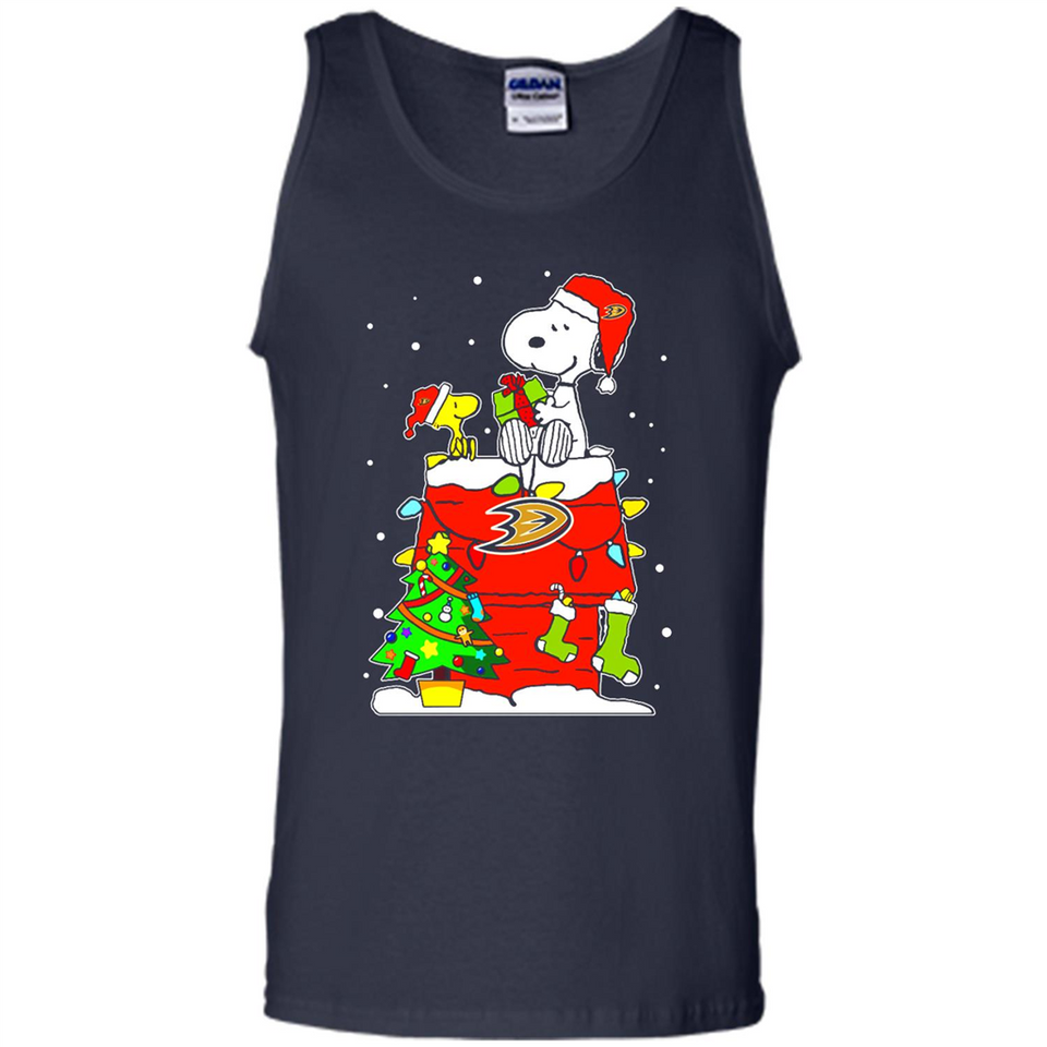 Anaheim Ducks Snoopy Ugly Christmas Sweaters - Sao chép - Tank Top