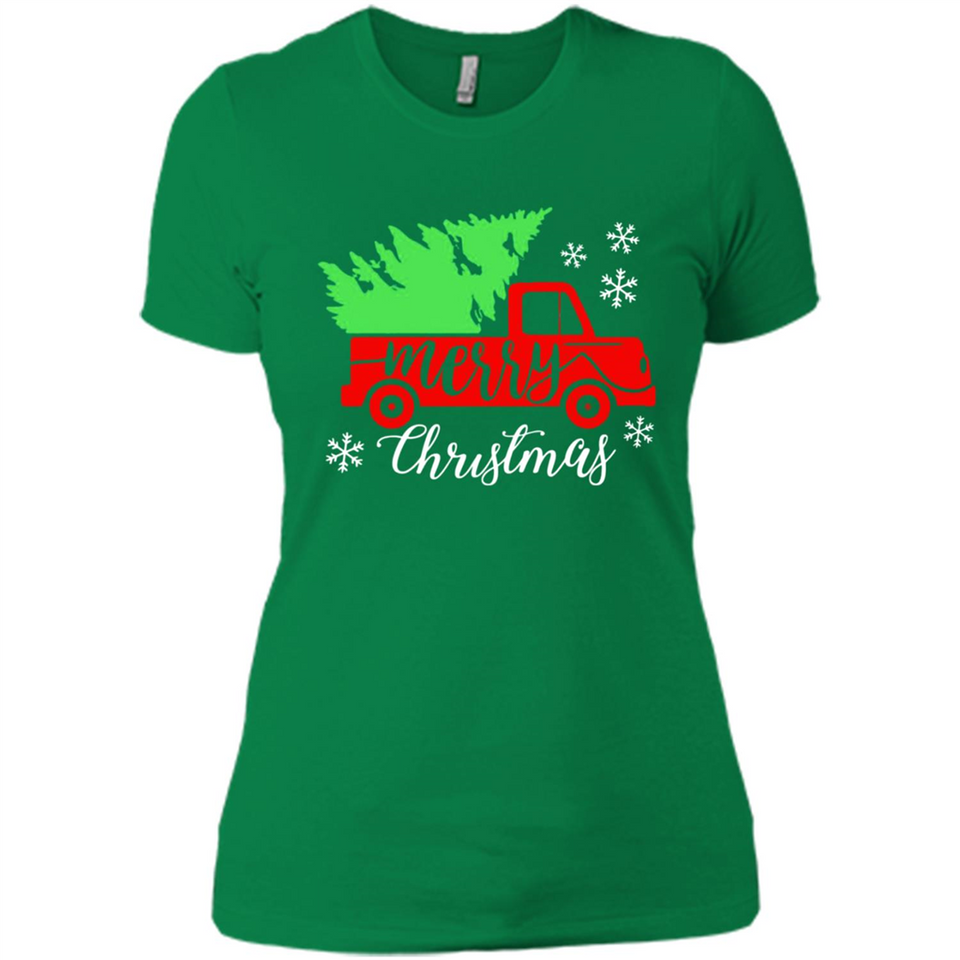 Vintage Christmas Classic Truck T-Shirt with Snow and Tree