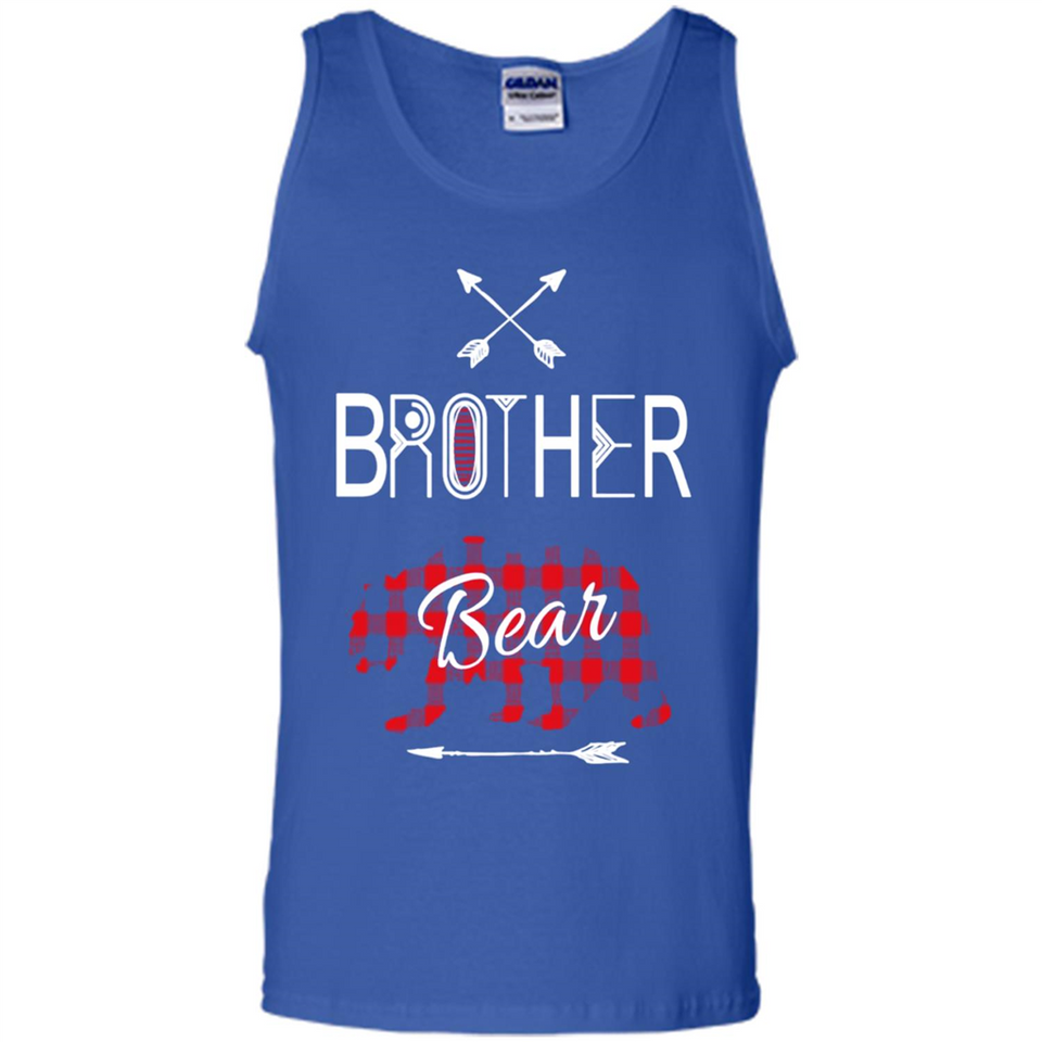 Brother Shirt Buffalo Plaid Family Camping Bear Tee - Tank Top