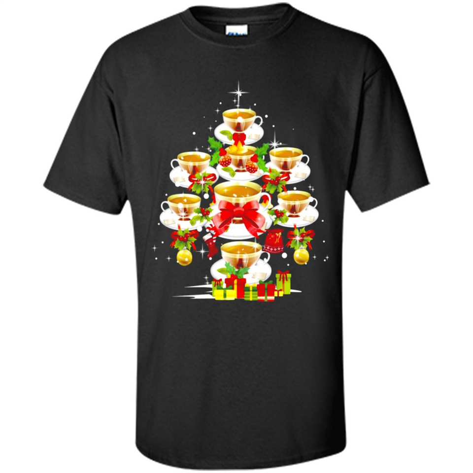 Tea Christmas Tree T-shirt Funny Tea Xmas Gift