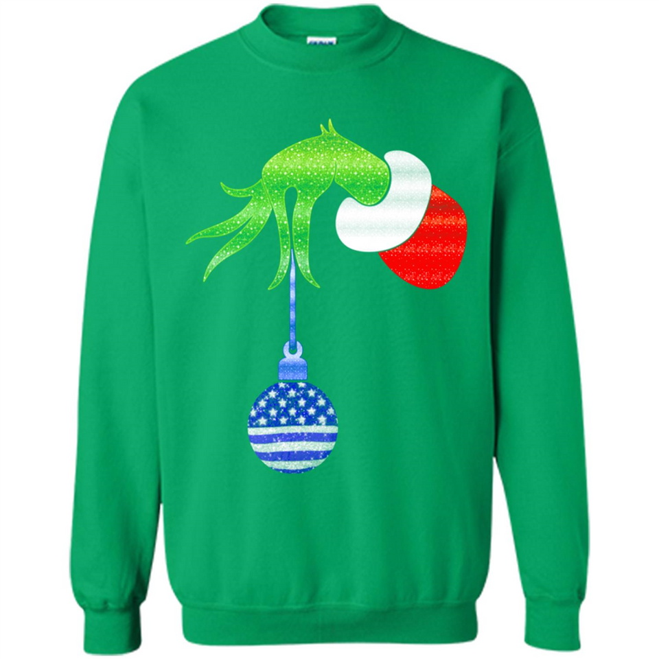 Grinch Holding American Flag ornament Christmas