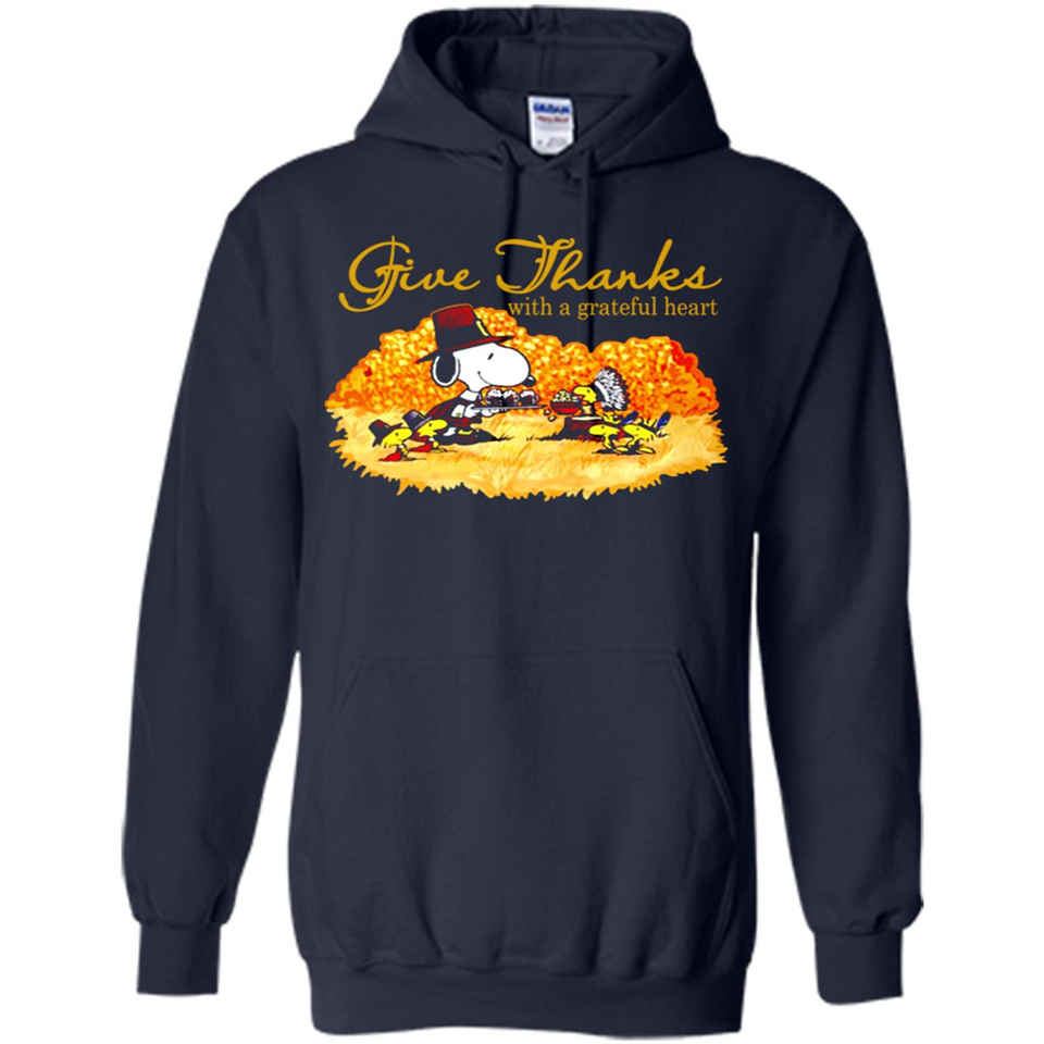 Snoopy Thanksgiving Give Thanks With A Grateful Heart - Hoodie