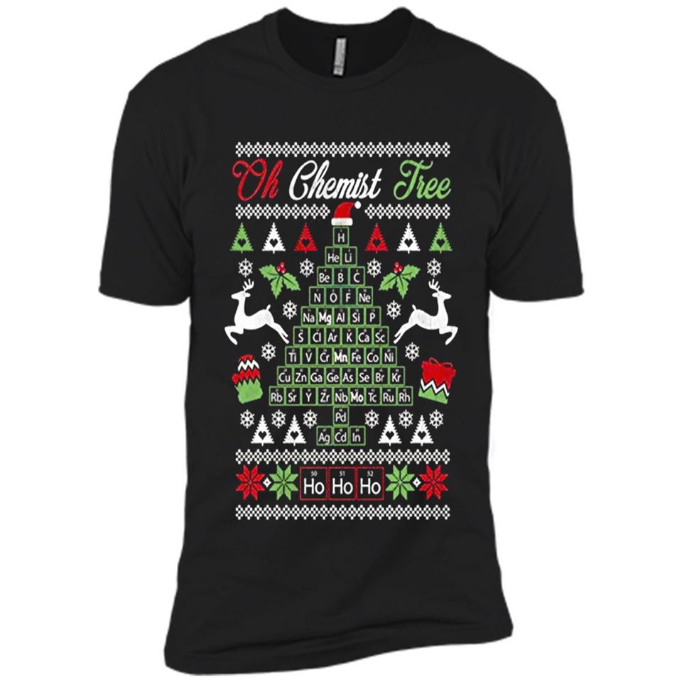 Chemist Tree Shirt Oh Chemistry Tree Ugly Christmas - Premium Short Sleeve T-Shirt