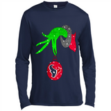 GRINCH HAND HOLDING HOUSTON TEXANS GLITTER CHRISTMAS PINGPONG