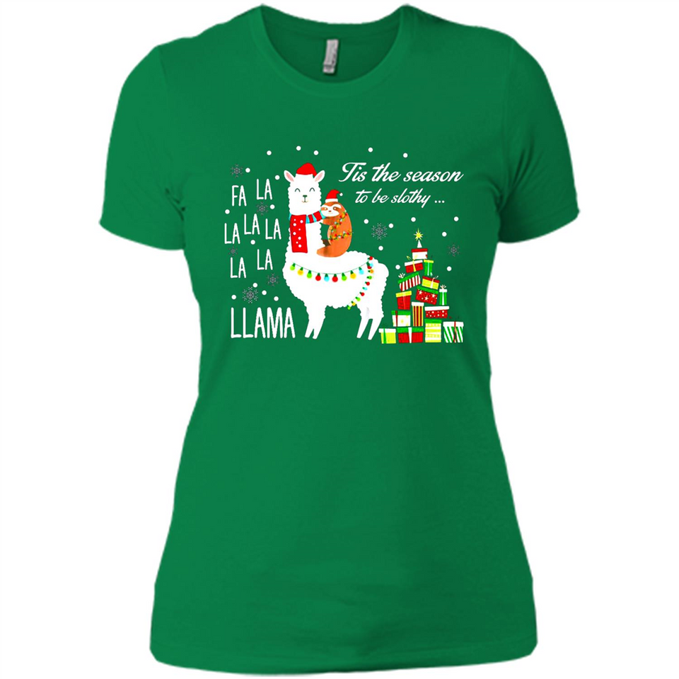 Llama Tis the season to be slothy Christmas sweatshirt PINGPONG - Ladies' Boyfriend T-Shirt