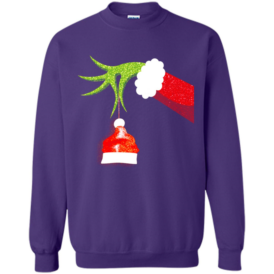 Funny Grinch Hand Holding Santa Hat Ornament Christmas PING PONG