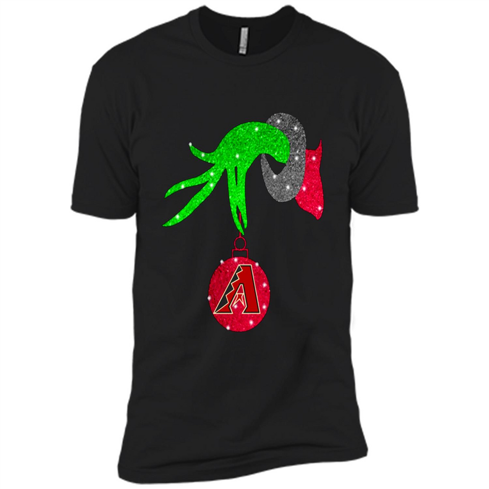 GRINCH HAND HOLDING ARIZONA DIAMONDBACKS GLITTER CHRISTMAS PINGPONG