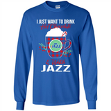I Just Want To Drink Hot Chocolate & Watch Utah Jazz Ugly Christmas Sweater PINGPONG