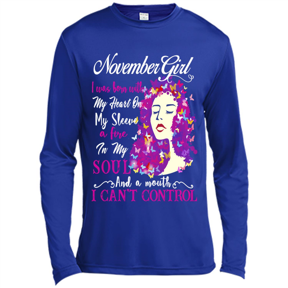 November Butterfly Girl - Canvas Long Sleeve T-Shirt