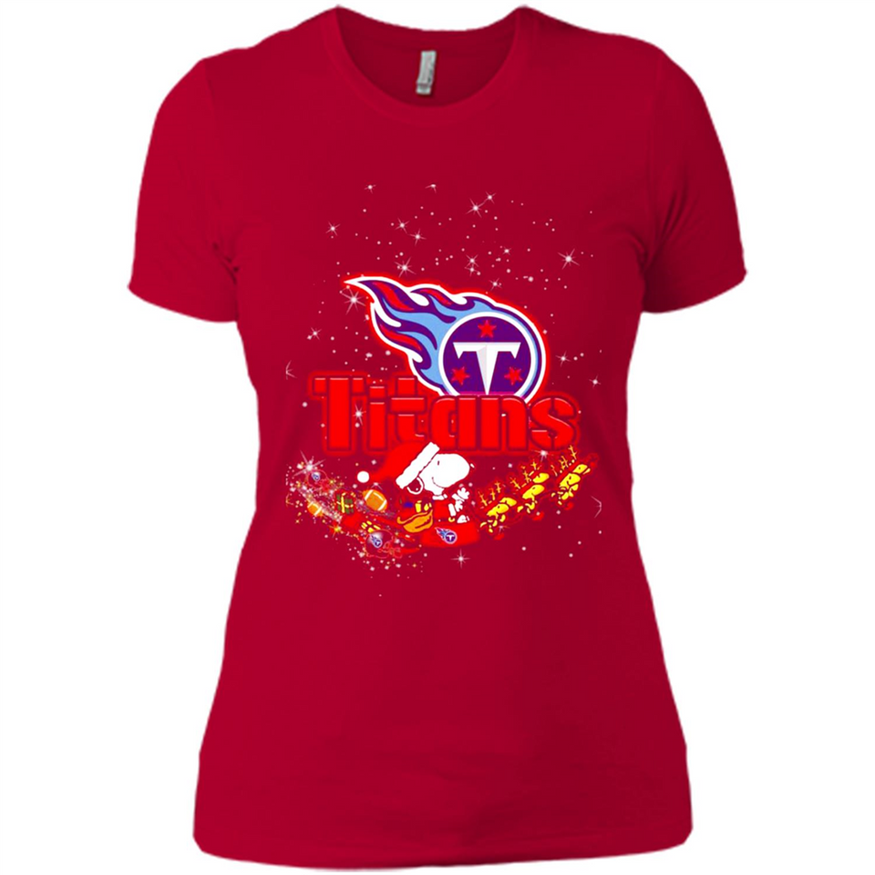 Snoopy Christmas Tennessee Titans - Ladies' Boyfriend T-Shirt