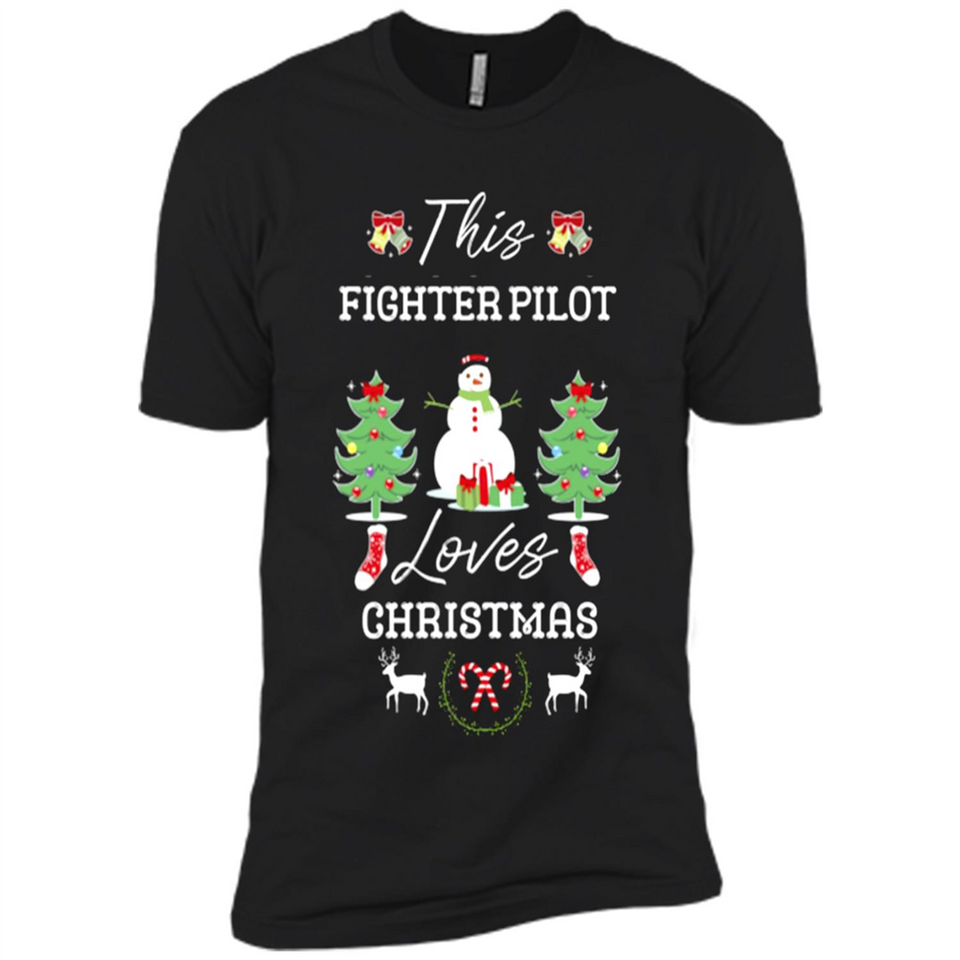 This Fighter Pilot Loves Christmas Tree Shirt with Snowman