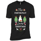 This Fighter Pilot Loves Christmas Tree Shirt with Snowman