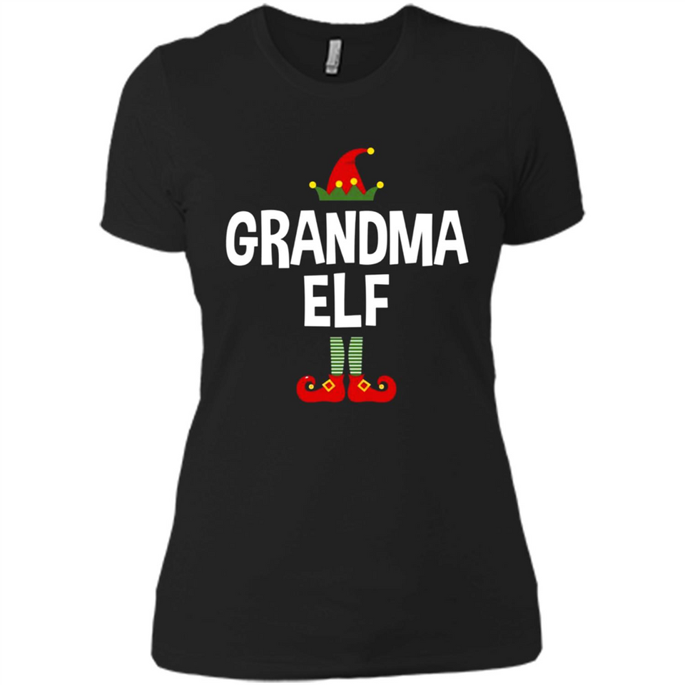 Grandma Elf Shirt -Family Matching Christmas Pajamas - Ladies' Boyfriend T-Shirt