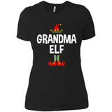 Grandma Elf Shirt -Family Matching Christmas Pajamas - Ladies' Boyfriend T-Shirt
