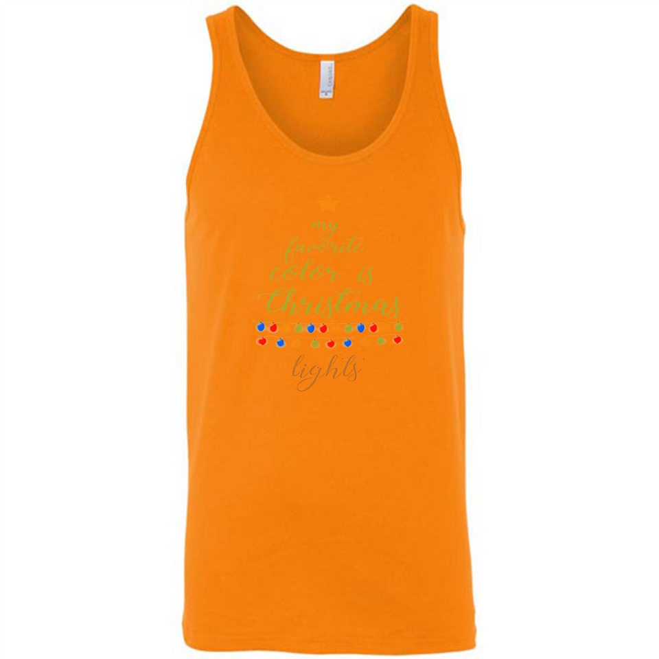 My Favorite Color is Christmas Lights Xmas Sporty T-Shirt - Canvas Unisex Tank