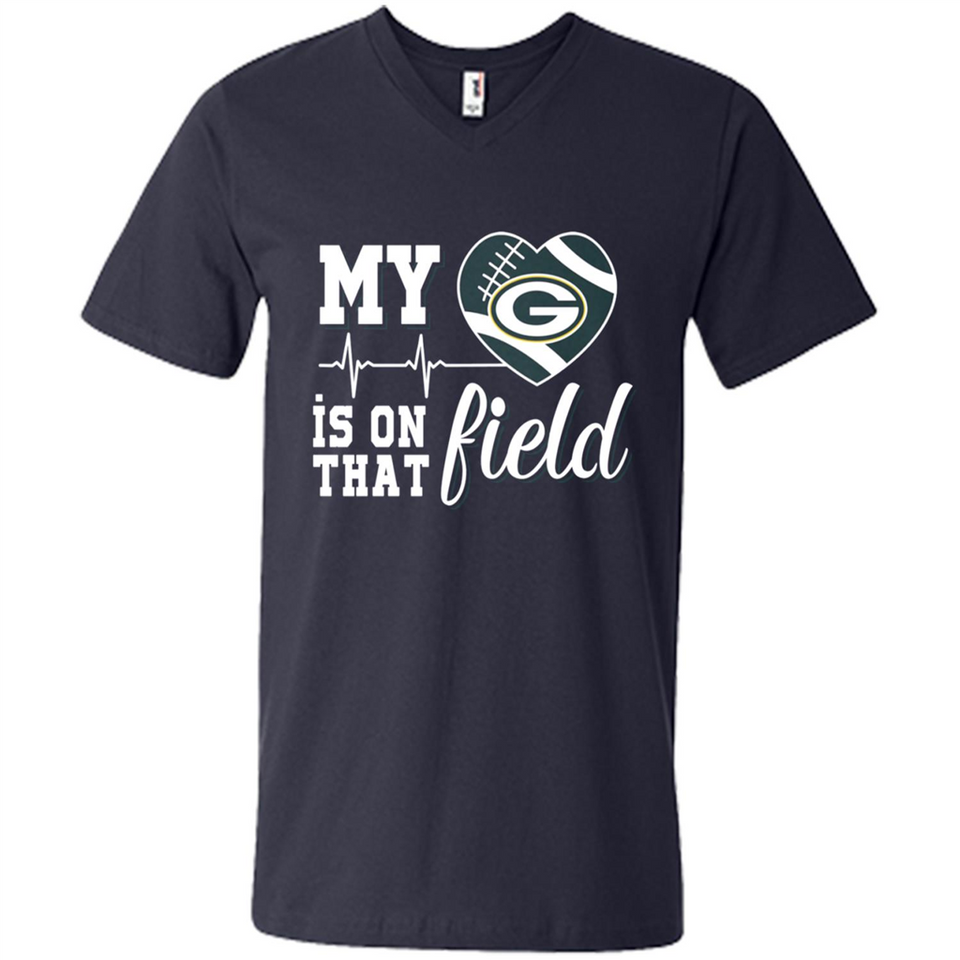 Green Bay Packers Football My Heart is on that Field - Men's V-Neck