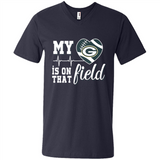 Green Bay Packers Football My Heart is on that Field - Men's V-Neck