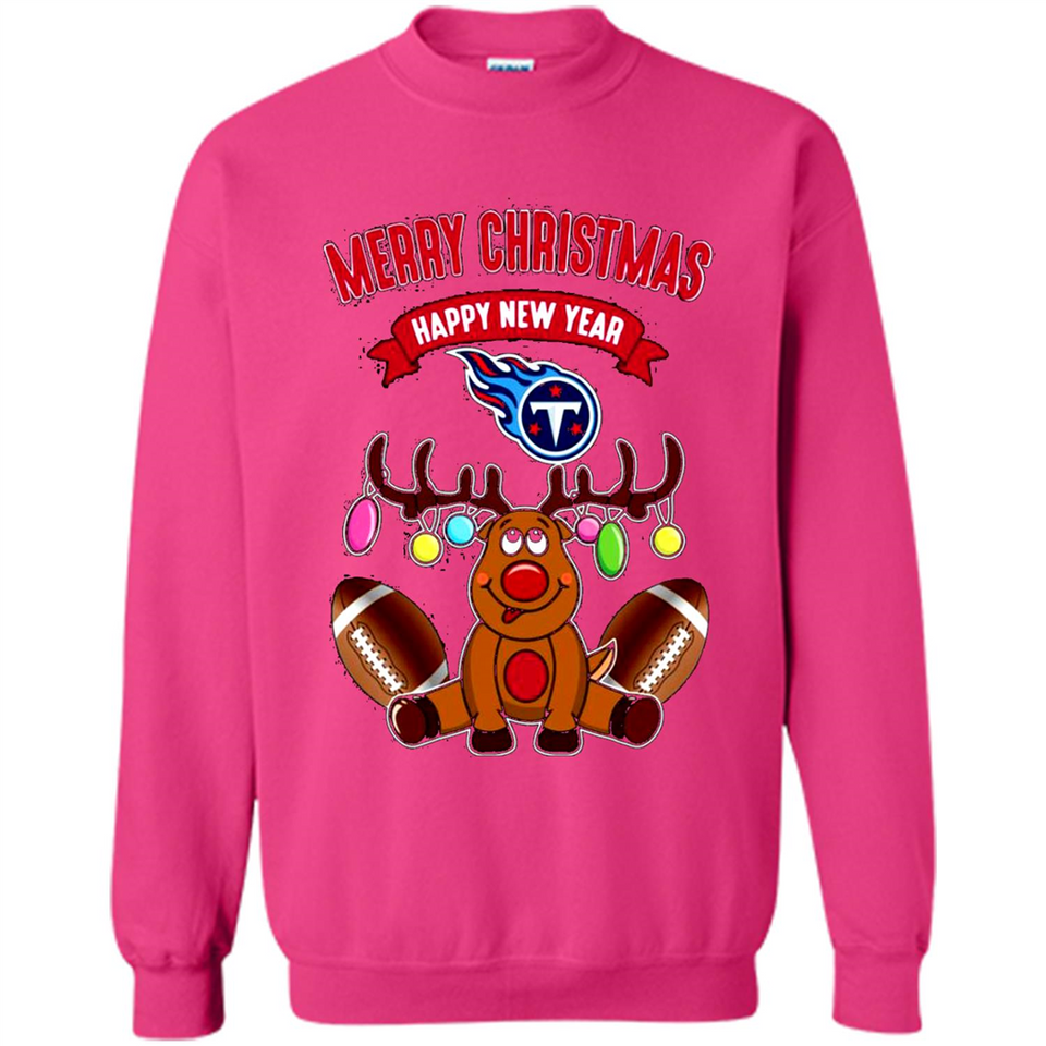 Tennessee Titans NFL Reindeer Funny Merry Christmas And Happy New Year