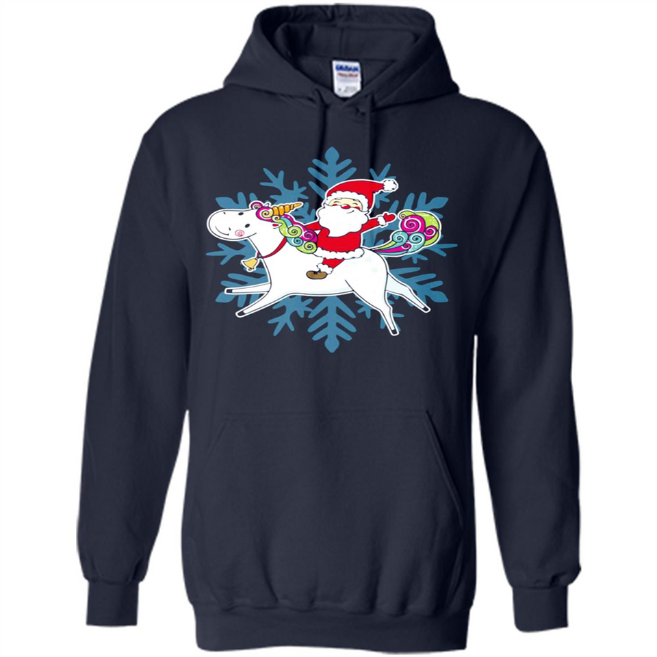 Unicorn And Santa Christmas 1 - Hoodie