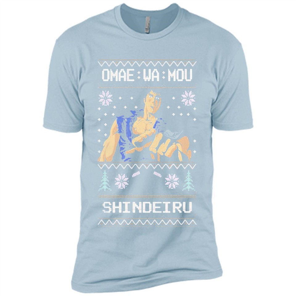 Omae Wa Mou Shindeiru Ugly Christmas Sweater - Premium Short Sleeve T-Shirt
