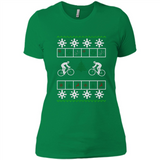 Christmas Ugly Sweater Cycling - Best Ugly Christmas Sweater - Ladies' Boyfriend T-Shirt