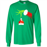 Funny Grinch Hand Holding Santa Hat Ornament Christmas PING PONG